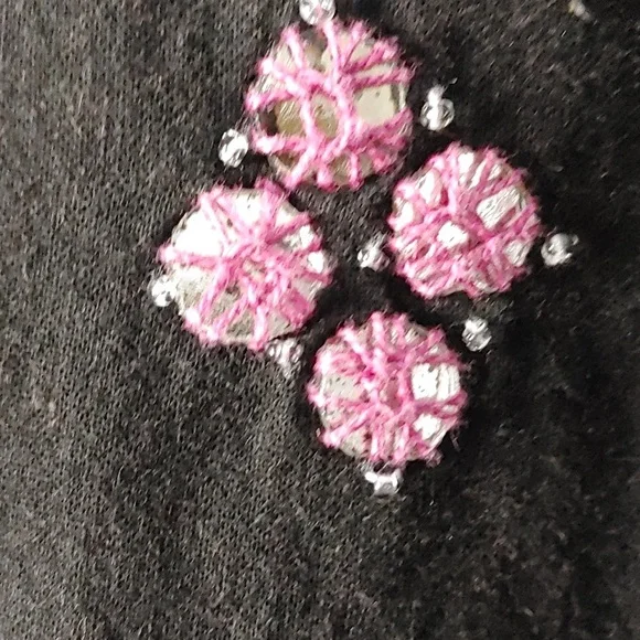 Willi Smith Maxi Skirt Sz 6 Black & Red Indian Sari-Style W/ Embroidered Mirrors - Picture 7 of 11